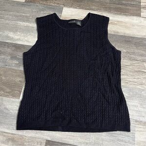 Field Manor black knit sleeveless sweater vest